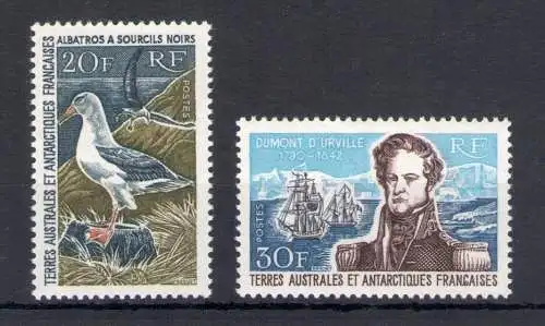 1968 TAAF - FRANZÖSISCHE ANTARKTIS - Albatros und Admiral Dumont D'Urville - Yvert Katalog Nr. 24-25 - MNH **