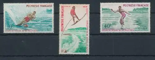 1971 Französisch-Polynesien - Wasserski-Weltcup, Yvert Nr. 86/88 - 3 Werte - postfrisch **