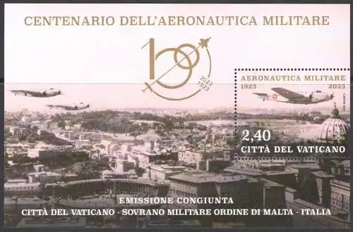 2023 Vatikan - Centenario Aeronautica Militare - Foglietto - Neu, postfrisch **