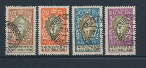 1928 Liechtenstein, n. 82/85, 70. Adventstag von Fürst Johannes II., 4 von 8 Val, gebraucht