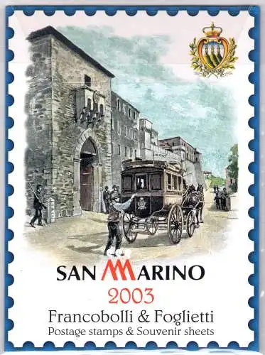 2003 San Marino, offizielles Jahresbuch der philatelistischen Ausgaben, Briefmarken, Bogen - postfrisch **