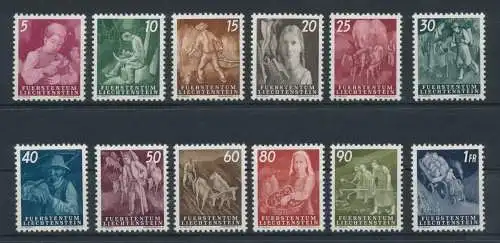 1951 Liechtenstein - Nr. 251/62, Subjekte des bäuerlichen Lebens, 12 Werte, postfrisch**