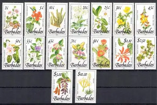 1989 Barbados, Yvert n. 752/67 - Blumen - postfrisch**