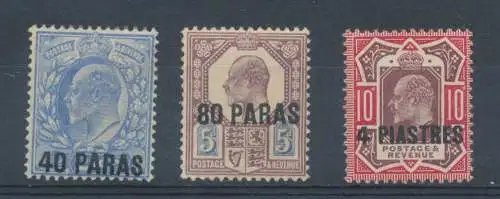 1902-05 Britische Levante, Stanley Gibbons Nr. 8/10 - MH*