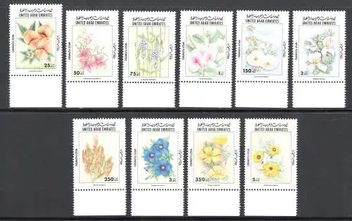 1998 Vereinigte Arabische Emirate, Stanley Gibbons Nr. 612/21 - Blumen - postfrisch **