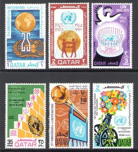 1970 QATAR, SG Nr. 337/42 - Vereinte Nationen - postfrisch **