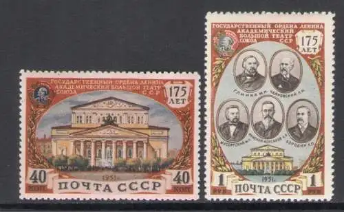 1951 Russland, Moskauer Theater - Nr. 1549/50 - postfrisch**