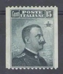 1906 Italien - Nr. 80 - 15 Cent grau schwarz senkrecht ungezähnt - MH*