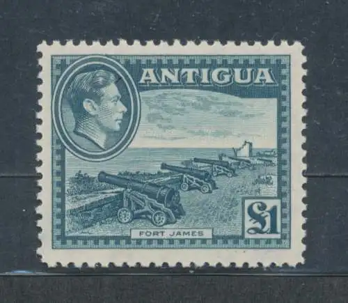 1938-51 Antigua - Stanley Gibbons Nr. 109 - 1 Pfund schiefergrün - postfrisch **