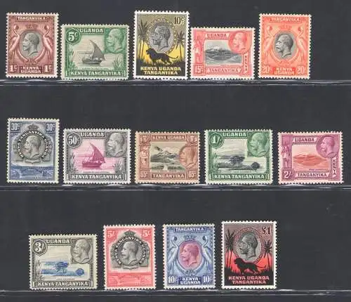 1935-37 Kenia Uganda Tanganjika - STANLEY gIBBONS N. 110/23 - MH*