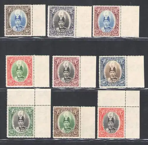 1937 Kedah - Stanley Gibbons n. 60/68 - Serie mit 9 Werten - postfrisch**