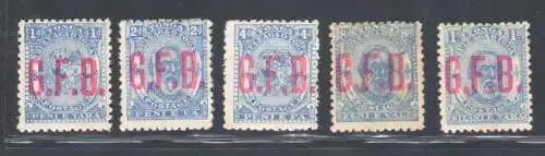 1893 Tonga - Stanley Gibbons Nr. O1/O5 - MH*