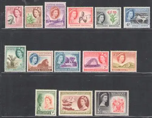 1953 Südrhodesien, Stanley Gibbons n. 78/91 - postfrisch**