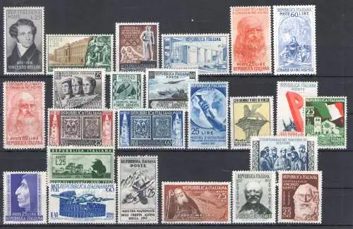 1952 Italien Republik, kompletter Jahrgang - 24 Werte - postfrisch **