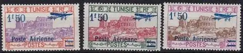 1930 TUNESIEN/TUNESIEN - Yvert PA Nr. 10/12 3 Werte MLH/*