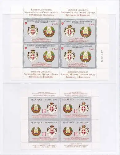 2010 SMOM - Nr. 1013 + Belarus Conjunta 2 Zettel - MNH **