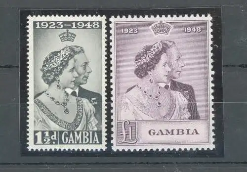 1948 Gambia - Stanley Gibbons Nr. 164-165 - Elisabetta II - Royal Silver Wedding - MNH **