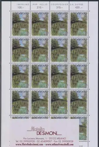 2001 EUROPA CEPT Luxemburg 2 Miniblätter Wasser postfrisch **