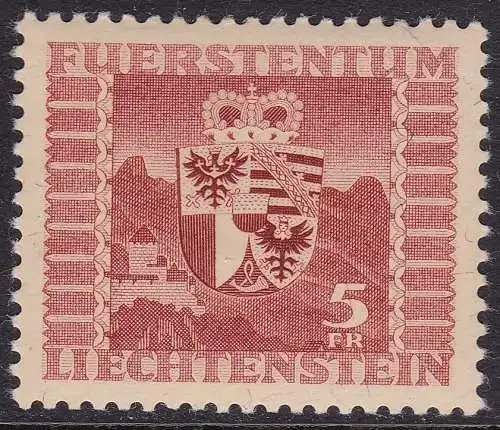 1947 Liechtenstein, Nr. 227 5f. rotbraun MNH/**