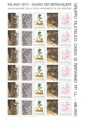 1973 Sagra dei Bersaglieri in Mailand, Minifoglio Nuovo ERINNOFILO MNH **