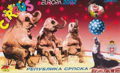 2002 EUROPA CEPT Bosnien Serba Libretto Circo MNH **