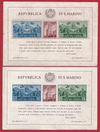 1945 SAN MARINO, BF Nr. 6/7 Regierungspalast MNH/**