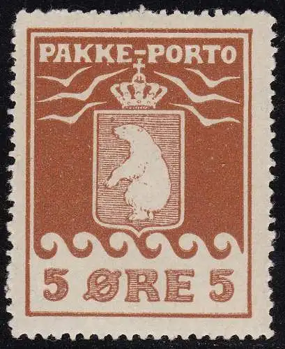 1916 GRÖNLAND, Postpakete Nr. 6 MNH / ** Stempel Dr. Debo