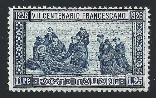 1926 Italien Nr. 196 San Francesco Dentellato 14 - MNH ** GUTE ZENTRIERUNG