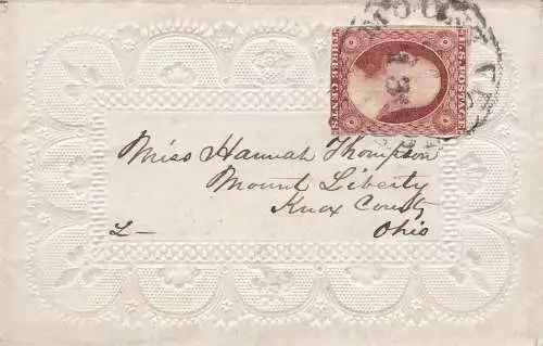 1851 USA, Nr. 4 3c. braun-orange auf VALENTINE