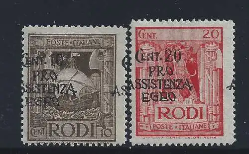 1943 Ägäis Deutsche Besetzung, Nr. 119g-120g MNH**, MLH* SORTE