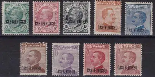 1922 CASTELROSSO, Nr. 1/9, 9 Werte, MLH*, LINGUELLATI - Hinged