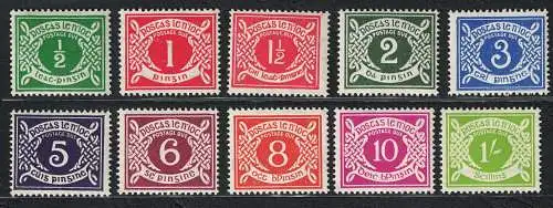 1940/70 IRLAND, # 5/14 Segnatasse, postfrisch**