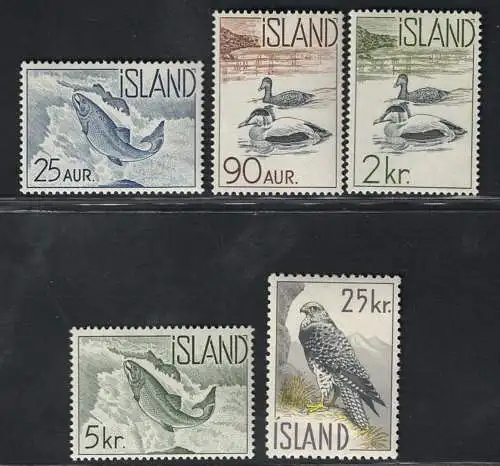 1959 Island, Vögel und Fische # 294/98 - postfrisch **