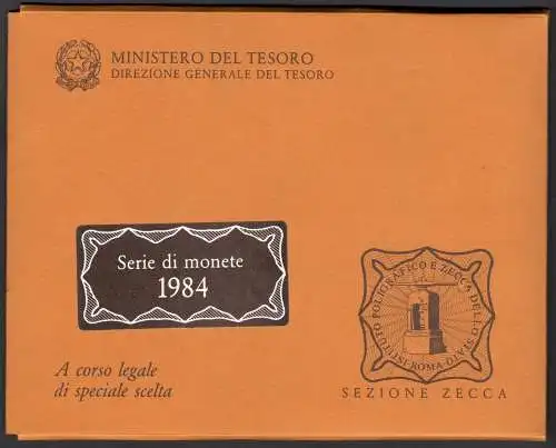 1984 Italien - Divisionsmünze - kompletter Jahrgang - FDC