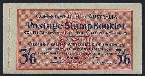 1952 Australien - LIBRETTO Stanley Gibbons SB30a GIORGIO VI