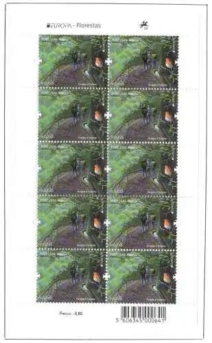 2011 EUROPA CEPT Madeira 1 Kleinbogen mit 10 Werten Le Foreste MNH **