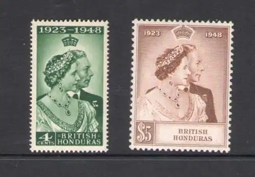 1948 BRITISH Honduras - Stanley Gibbons Nr. 164-65, Royal Silver Wedding - 2 Werte - MNH **