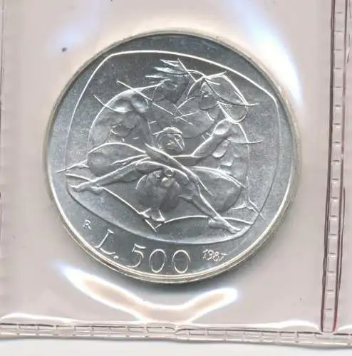 1987 Italien Republik 500 Lire Silber Celebrativa della Familia