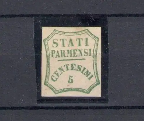 1859 PARMA Provisorische Regierung 5 Cent hellgrün I Zusammensetzung Nr. 12 MLH *