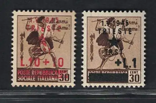 1945 Triest, Jugoslawische Besetzung # 12/13, überdruckt, postfrisch**