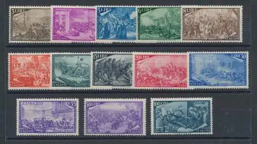 1948 Italien - Republik, Hundertjahrfeier des Risorgimento, 13 Werte, Nr. 580-91+ Espresso 32, MNH**