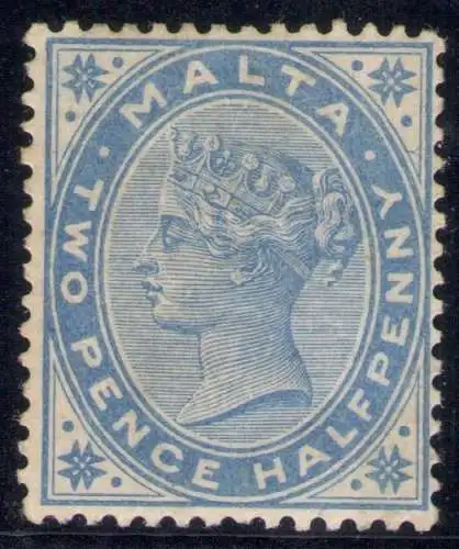 1885 MALTA 2,5 Penny blau SG 4 MH/*