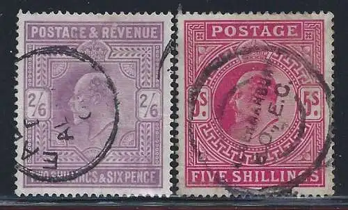 1902 GROSSBRITANNIEN - Nr. 118/119 Hohe Werte Edward VII - GEBRAUCHT