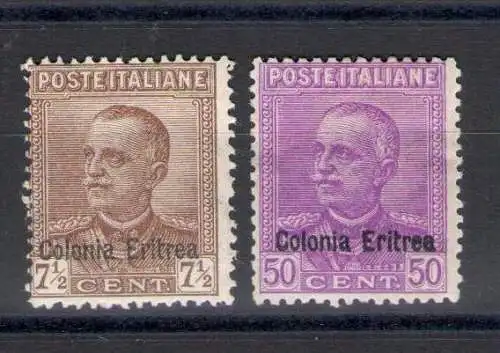 1928-29 ERITREA, Michetti überdruckt, Nr. 142/43, MLH*