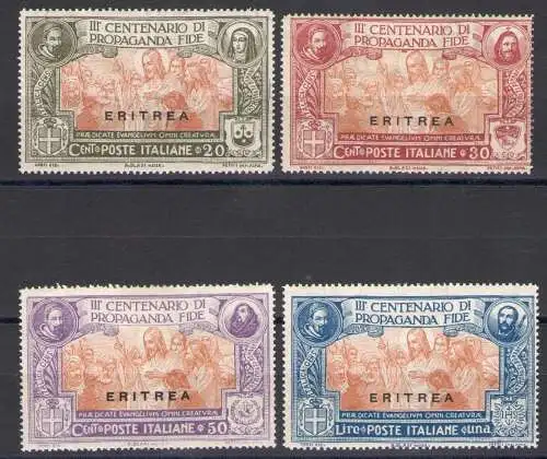 1923 ERITREA, Propaganda Fide 4 val 61/64 MLH/*