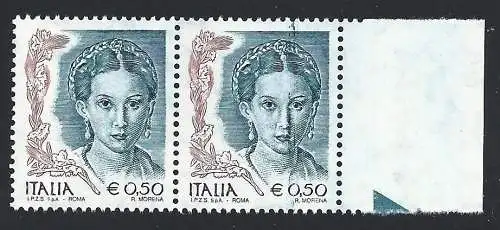 2003 Italien - Republik,, Nr. 2763 Frau in der Kunst 50 Cent. MNH** VARIETÉ