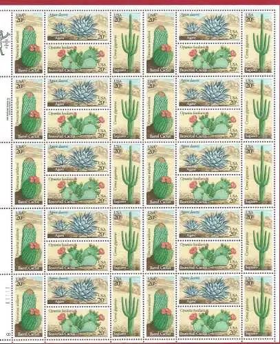 1981 USA, Nr. 1663/1666, Wüstenpflanzen 40-Werte-Blatt, postfrisch**