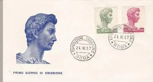 1957 ITALIEN REPUBLIK - Nr. 810/811 San Giorgio di Donatello