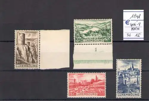 1948 Luxemburg Landschaften Ordentliche Serie 4 Werte Nr. 406-409 postfrisch **