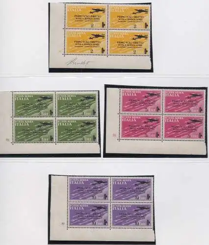 1934 Königreich Italien - PA Nr. 56/59 MNH/** ROMA-BUENOS AIRES QUARTINA MIT TISCHNUMMER